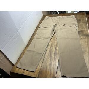Duluth Trading Co Flex Fire Hose HD Relaxed Fit Khaki Brown Pants Mens 44x34